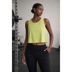 Zella Easy Day Cropped Tank Top Women’s Green Sleeveless Active Athleisure Sz XL